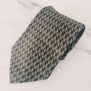 Ziggurat by Mulberry Elegant Geometric Green Men's Tie‎
